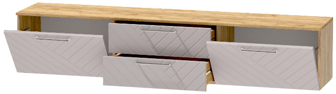 Тумба-4 под ТВ подвесная "Иннэс-7", Крафт золотой/Грэй софт