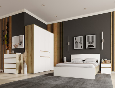 Модульная спальня Плейона, набор 2, Дуб делано/Белый