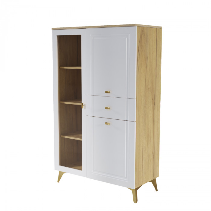 Шкаф низкий (1 стеклодверь) Вега Сапфир