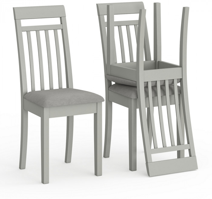 Три стула Мебель--24 Гольф-11 разборных, цвет серый, обивка ткань велюр серый 63, ШхГхВ 40х40х100 см., от пола до верха сиденья 47 см.