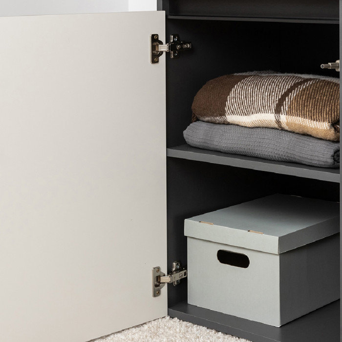 Сидней Комплектация № 011, цвет корпус: антрацит/фасады: МДФ веллюто капучино, ШхГхВ 229,9х41,3х205,2 см., ниша для ТВ 129х41х100 см., универс. сборка