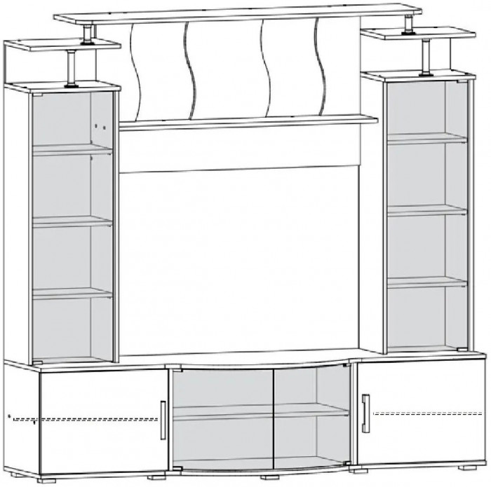 Виста Стенка, венге / дуб беленый (Венге / дуб беленый)