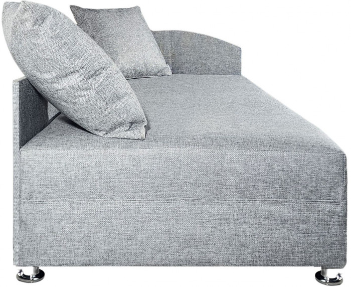 Кровать тахта односпальная 80х185, правый угол, рогожка, серый