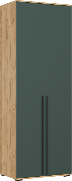 Норд Шкаф 2-х створчатый 800 с антресолью, Дуб крафт/Изумрудный