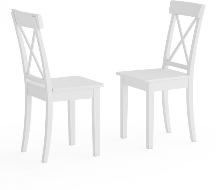 Два стула Мебель--24 Гольф-14 разборных, цвет белый, деревянное сиденье белое, ШхГхВ 41х42х95 см., от пола до верха сиденья 47 см.