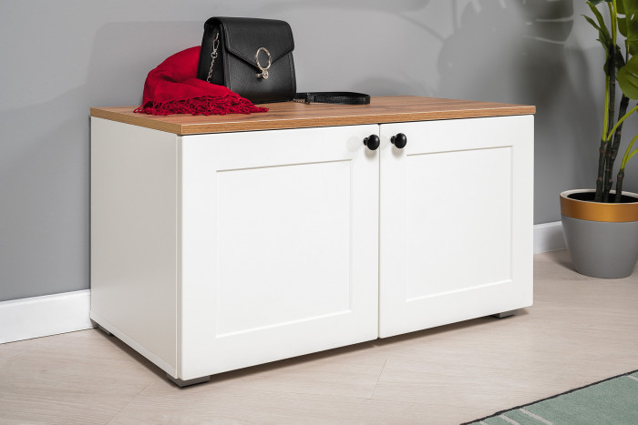 Остин Прихожая 44, белый шагрень/дуб крафт золотой