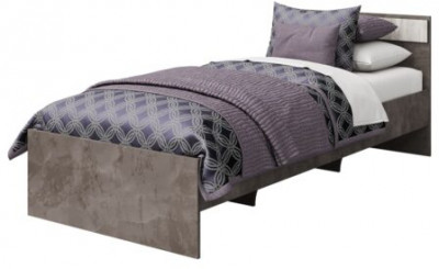 Кровать односпальная 80х200 "Лондон" - Оникс/Бетон пайн светлый