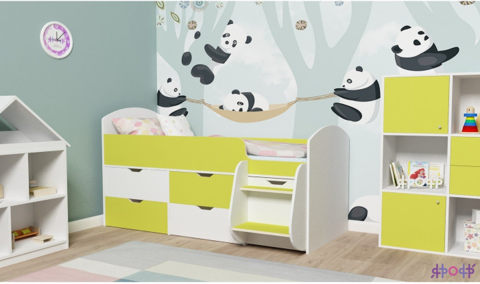 Кровать-чердак Малыш 7 (Винтерберг/Лайм)