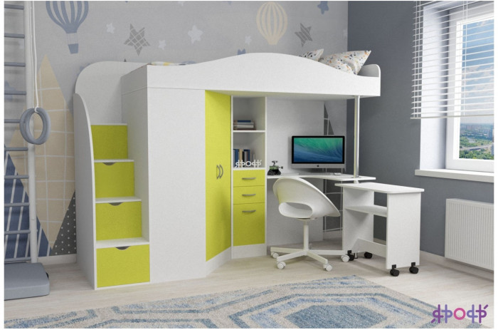 Кровать-чердак Юниор 4 (Винтерберг/Лайм)