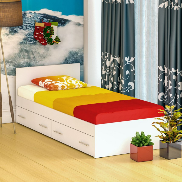 Стандарт Кровать с ящиками 0900, белый