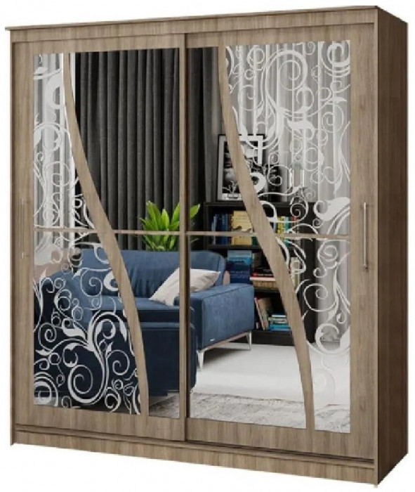 Шкаф-купе Элегант 2 1700 (Ясень шимо темный)