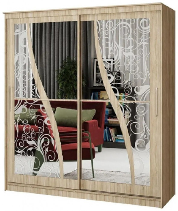 Шкаф-купе Элегант 2 1700 (Ясень шимо темный)