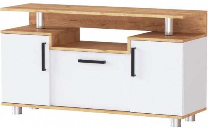 Тумба ТВ 003с дуб крафт золотой/белый