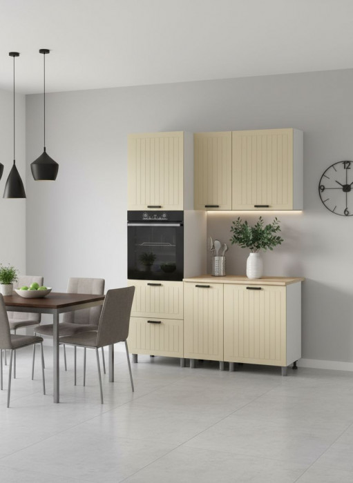 МК Аленушка 1,6м ПД Орхидея Крем,скоба черный,сонома