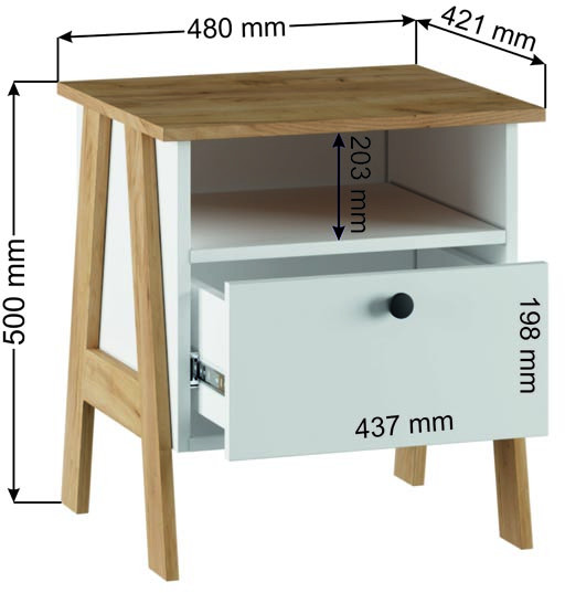 Тумба прикроватная Теодора, Белый