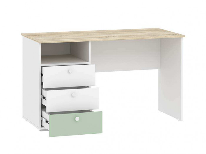 НМ 041.40 письменный стол Банни белый/дуб сонома/макарун