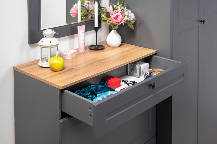 Остин Прихожая 23, цвет серый графит/дуб крафт золотой, ШхГхВ 120х54,3х229,6 см., универсальная сборка