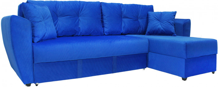 Диван УГЛОВОЙ Амстердам велюр синий 160 НПБ