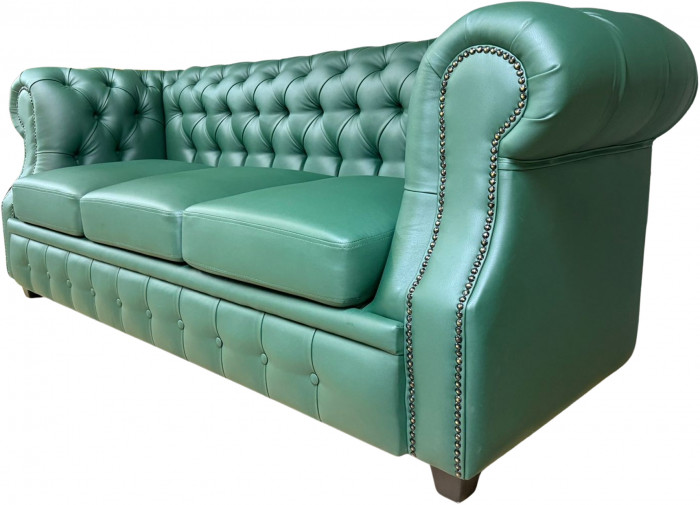 Диван Честер ЛОФТ 3-х местный, зеленый