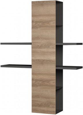 Полка навесная Альда, Черный/Дуб велингтон