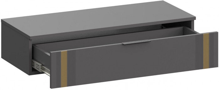Навесная универсальная тумба Эмэ ТБ-3914, Графит/Графит, Золото