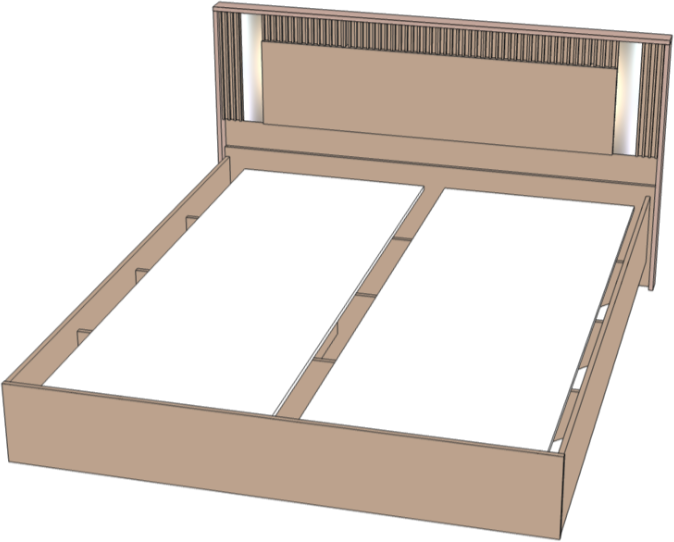 Кровать полутороспальная 140х200 "Харди" - Латте/Ирландский ликер