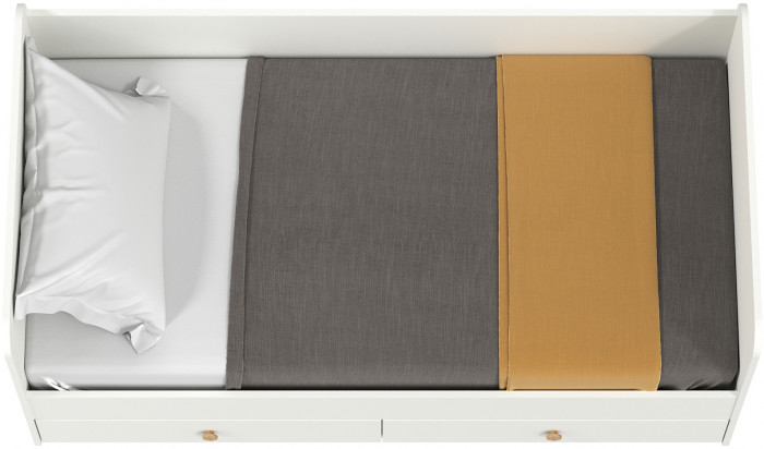 Джастин 11.55 Кровать, цвет белый шагрень, ШхГхВ 163,8х84х70,6 см., сп. м. 800х1600 мм., б/м, осн. есть, макс. нагрузка 80 кг., два выдвижных ящика