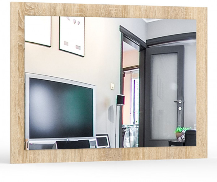 Камелия спальня № 2 Кровать 1600 + Две тумбы + Стол косметич. + Зеркало + Шкаф 4-х, цвет дуб сонома, сп.м. 1600х2000 мм., б/м, осн. есть