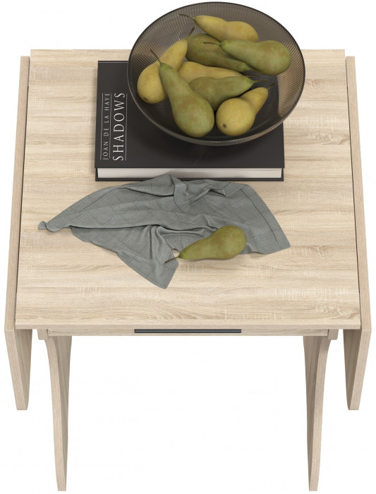 Стол обеденный раскладной с ящиком 6-02.120ТМдубсон, цвет дуб сонома, ШхГхВ 120х57х75 см., 60х57х75 см. сложенный