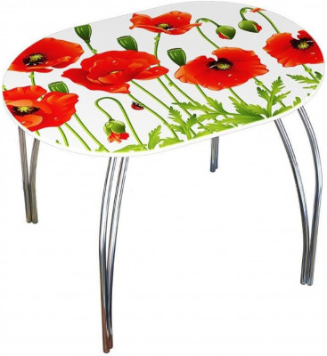 Обеденный стол овальный с фотопечатью