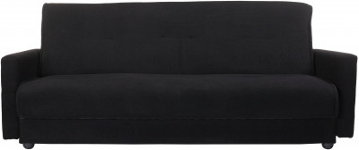 Раскладной диван-кровать, прямой, книжка, цвет черный, Милан 120