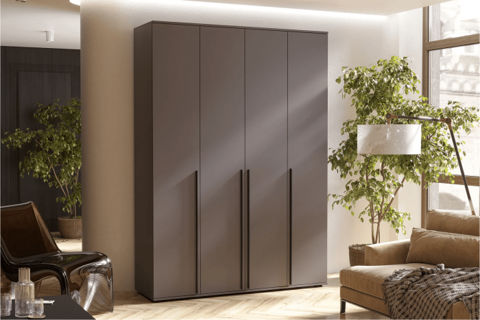 Норд Шкаф 4-х створчатый 1600 + Норд Антресоль к шкафу 1600 графит