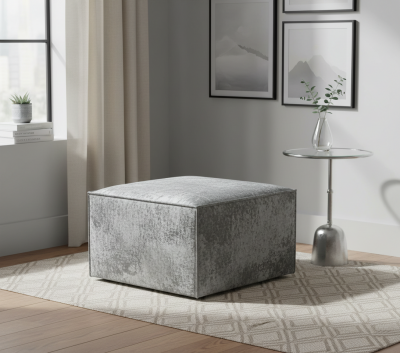 Пуф Лофт №2 70х70х44, плюш серый