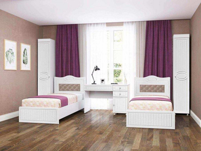 Детская Монако-1 мягкая спинка белое дерево