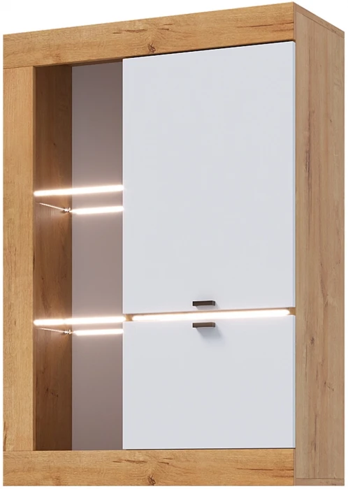 Прага Модульная Гостиная, вариант №2, Дуб Вотан/Белый глянец