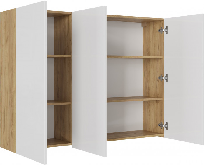 БОСТОН Шкаф навесной ШН-001 МДФ, крафт золотой/белый глянец