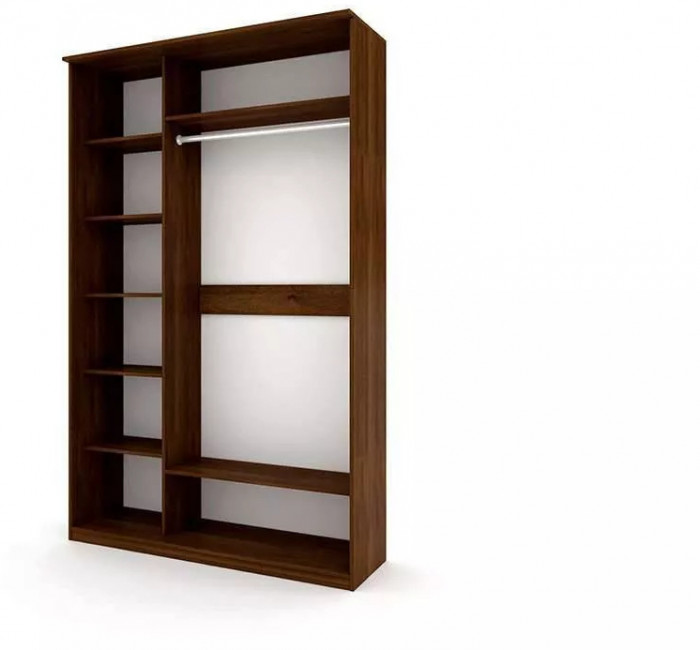 Шкаф купе Модерн 1490х600 2-х дверный 2-х секционный зеркало венге