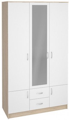 Шкаф трехстворчатый Ронда ШК-3, дуб сонома/белый