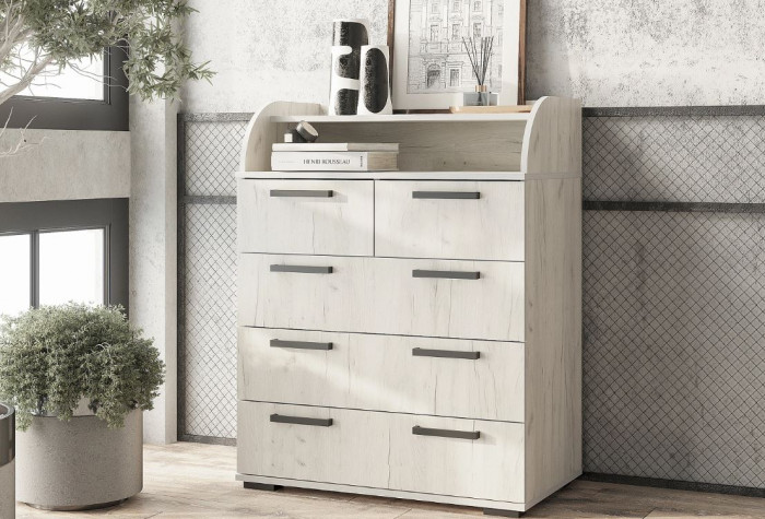 Комод "Стандарт №1" NEW (800х1020х460) дуб крафт белый