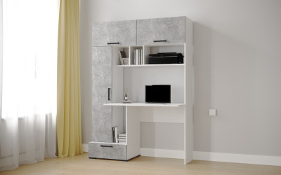 Компьютерный стол Квартет-11, Белый/Ателье светлое