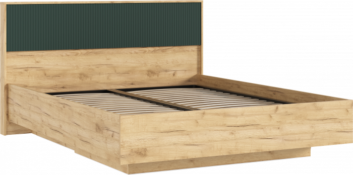 Кровать парящая с ортопед. основанием Марвэл 1,6м с подсветкой, Дуб крафт/Браш мени грин