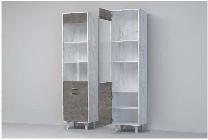 Эго Пенал ПС-1 НГ (Глянец Белый/Бетон Светлый)