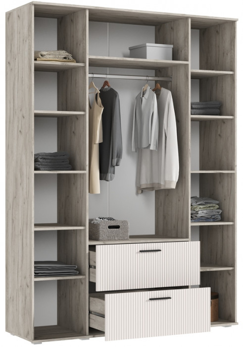 Сильвия Шкаф 4-х створчатый 1600, Крафт серый/Кашемир