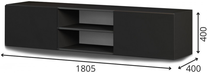 Модульная гостиная Альда, Черный глянец/Белый глянец