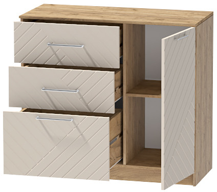 Комод №2 "Иннэс-7", Крафт золотой/Тирамису матовый