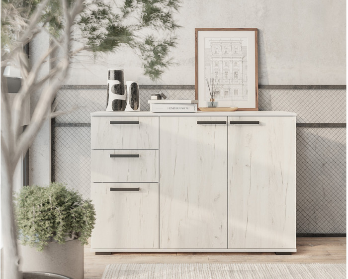 Комод "Стандарт №3" NEW (1200х828х460) дуб крафт белый