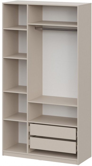 Шкаф распашной с наполнением (7 полок + 2 ящика + штанга) ШК 5 (1200), Меланж