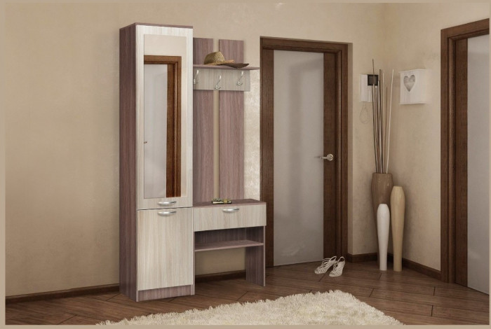 Прихожая Иннэс-3 (Камень Темный/Дуб Крафт Золотой)