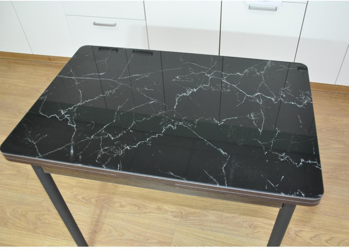 Симпл фотопечать стол обеденный раскладной / черный мрамор/венге/черный
