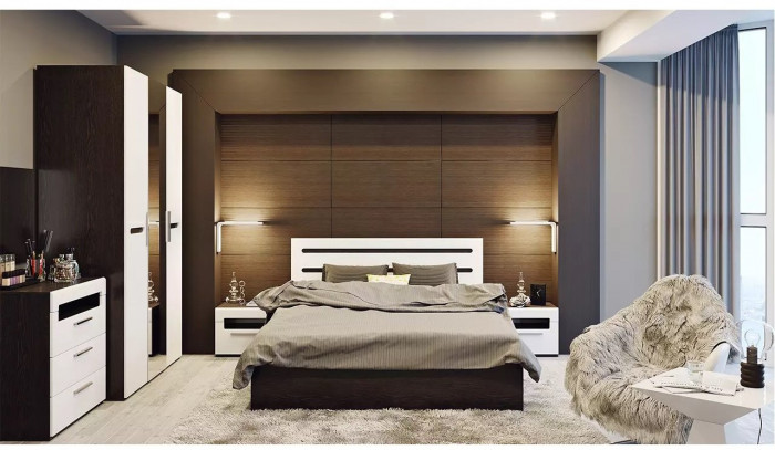 Спальня Фьюжн (Делано / Белый глянец)